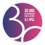 IPSL. 30 ans de recherche sur le climat. Macaron. © Marie Pinhas, pour ICOM-IPSL, 2025