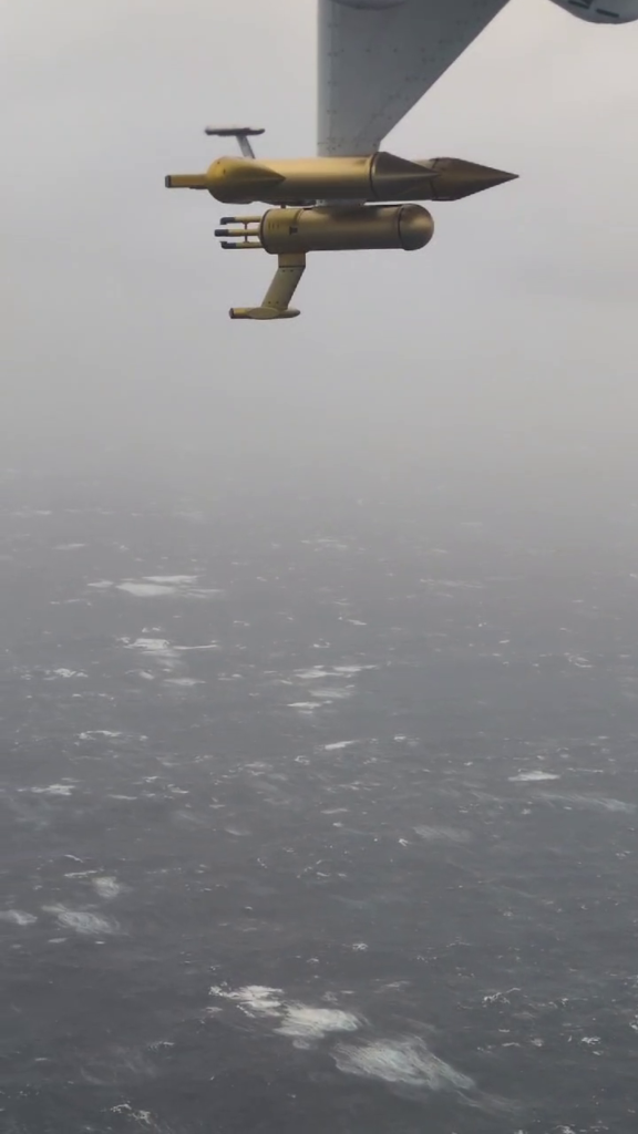 Figure 6 : Déferlement de vagues dans la zone de forts vents de la tête nuageuse lors du segment de vol de l’ATR42 à 500 m d’altitude le mercredi 18 février 2026 (vol F13 en couleur verte sur la figure 1).